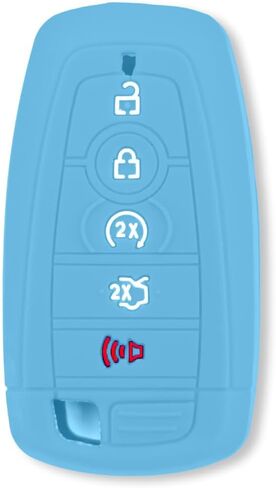 RECON Fits 18-25 Ford F150, Raptor & Super Duty (F250, F350, F450, F550) Bronco Ranger Maverick Escape 100% Silicone Rubber Rugged Smart Key Fob Protection Cover Premium Quality 5 Button (Green CAMO) in Saudi Arabia