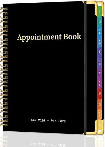 Appointment Book 2026 with Calendar Planner,Hardcover Weekly & Monthly Appointment Planner from Jan 2026-Dec 2026,Daily 7AM - 10 PM Hourly Schedule for Salon,Office, School,Doctor 9" x 11", Black in Saudi Arabia