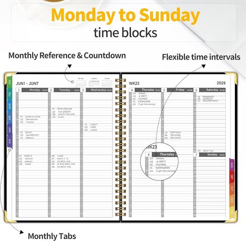 Appointment Book 2026 with Calendar Planner,Hardcover Weekly & Monthly Appointment Planner from Jan 2026-Dec 2026,Daily 7AM - 10 PM Hourly Schedule for Salon,Office, School,Doctor 9" x 11", Black in Saudi Arabia