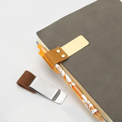 PATIKIL Pen Loop for Notebook, Brass Leather Pencil Holder Pen Clip for Notebook Traveler Journals Planner, Dark Green in Saudi Arabia