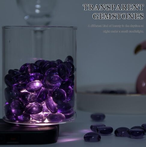 50Pcs Mini Glass Marble,Purple Mancala Stones Flat Beads for Vase Filler Home Decorative Art Craft(0.5"~0.8") in Saudi Arabia