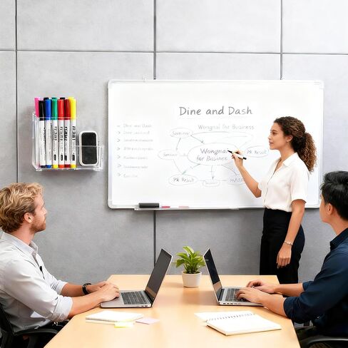 2Pack Dry Erase Marker Holder Wall Mount Acrylic Marker Holder Pencil Dry Erase Marker Holder for Whiteboard, Refrigerator, Office Desk, Classroom Supplies & Home Organization in Saudi Arabia