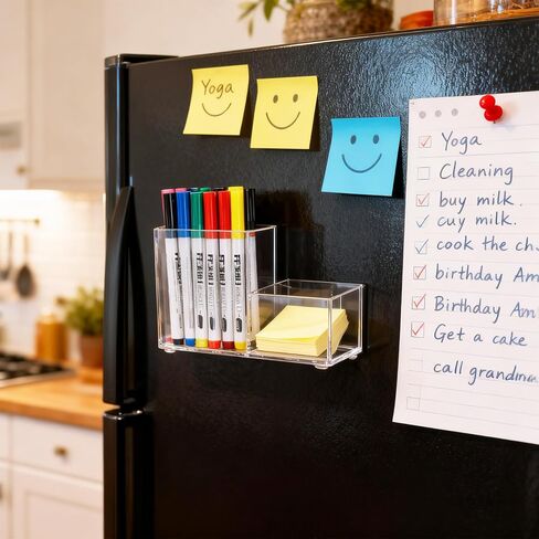 2Pack Dry Erase Marker Holder Wall Mount Acrylic Marker Holder Pencil Dry Erase Marker Holder for Whiteboard, Refrigerator, Office Desk, Classroom Supplies & Home Organization in Saudi Arabia
