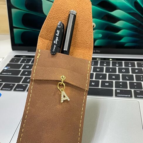 Personalized Initial PU Suede Pen Pouch - Office and Professional Storage Accessory, Ideal Gift for Coworkers (Y) in Saudi Arabia