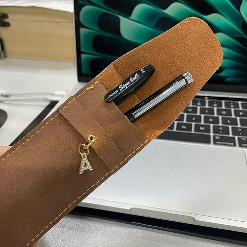 Personalized Initial PU Suede Pen Pouch - Office and Professional Storage Accessory, Ideal Gift for Coworkers (Y) in Saudi Arabia