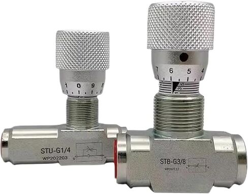 Hydraulic Two-Way Throttle Valve Throttle valve G1/4 G3/8 G1/2-L dual inlet and outlet cylinder speed regulation(G1) in Saudi Arabia