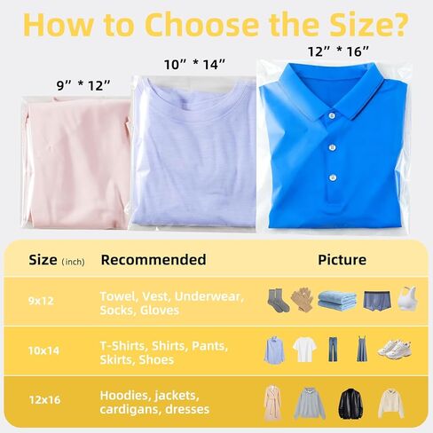 zzwjhpak Cellophane Bags, 120 Pcs Resealable Clear Poly Bags for Clothes, Party Favors, Artwork & Decorative Wrappers(9 * 12) in Saudi Arabia