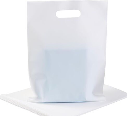 zzwjhpak 20 PCS Small White Gift Bags, 12"x15" Merchandise Bags for Small Businesses, Goodie Bags Party Favor Bags for Kids, Treat Bag Retail Bag with Handle for Kids Birthday, Christmas in Kuwait