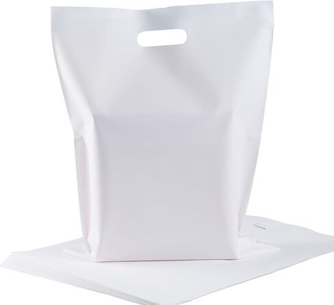 zzwjhpak 20 PCS Small White Gift Bags, 12"x15" Merchandise Bags for Small Businesses, Goodie Bags Party Favor Bags for Kids, Treat Bag Retail Bag with Handle for Kids Birthday, Christmas in Kuwait