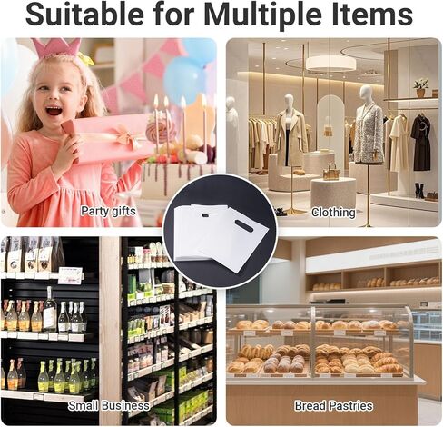 zzwjhpak 20 PCS Small White Gift Bags, 12"x15" Merchandise Bags for Small Businesses, Goodie Bags Party Favor Bags for Kids, Treat Bag Retail Bag with Handle for Kids Birthday, Christmas in Kuwait
