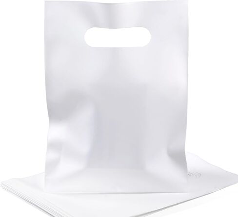 zzwjhpak 20 PCS Small White Gift Bags, 12"x15" Merchandise Bags for Small Businesses, Goodie Bags Party Favor Bags for Kids, Treat Bag Retail Bag with Handle for Kids Birthday, Christmas in Saudi Arabia