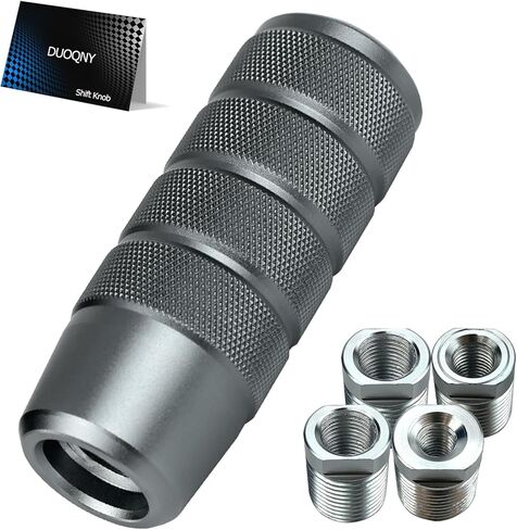 مقبض ناقل الحركة - تصميم من سبائك الألومنيوم بقياس 3.78 بوصة مع 4 محولات من السبائك، ومقابض ناقل الحركة مثالية للسيارات اليدوية والأوتوماتيكية ذات 4 و5 و6 سرعات، تناسب عالمي (رمادي) in Kuwait