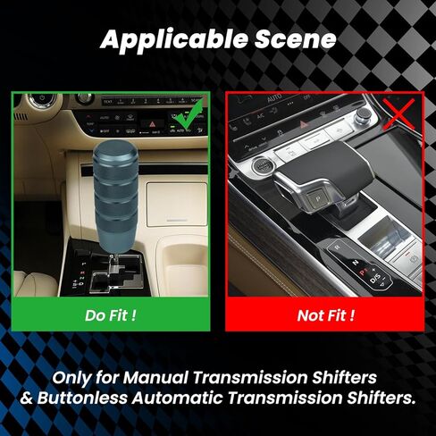 مقبض ناقل الحركة - تصميم من سبائك الألومنيوم بقياس 3.78 بوصة مع 4 محولات من السبائك، ومقابض ناقل الحركة مثالية للسيارات اليدوية والأوتوماتيكية ذات 4 و5 و6 سرعات، تناسب عالمي (رمادي) in Kuwait