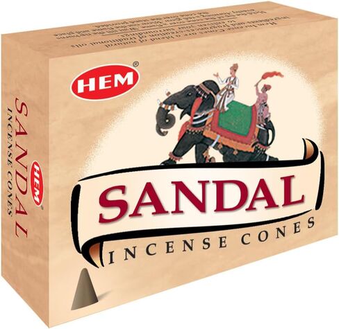 HEM Precious Chandan Incense Cones Pack of 120 | Natural Sandalwood Aroma for Positivity & Air Purifier | Pure House, Wood Powder | Home Essential, Aromatherapy Incense for Stress Relief & Cleansing in Saudi Arabia