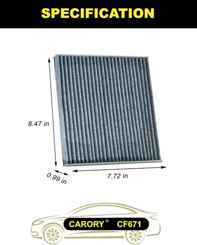 Cabin Air Filter w/Activated Carbon for Select 2016-2024 Toyota, Lexus, Subaru, Mazda Models - Avalon, Camry, Corolla, Highlander, Prius, RAV4, Sienna, ES250, ES350, NX250, CF12157, and More in Saudi Arabia