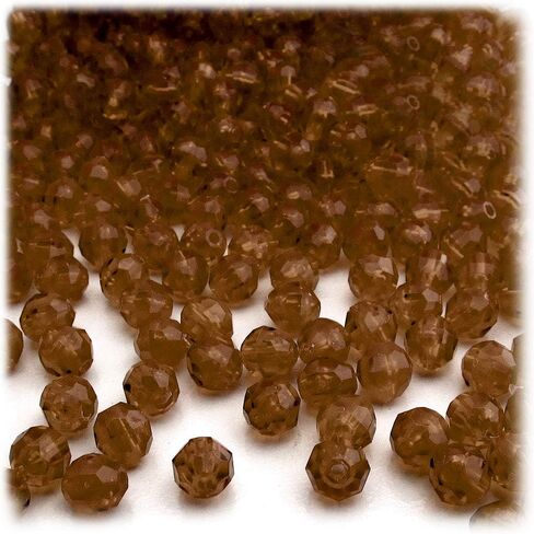 The Crafts Outlet 1,000 قطعة من الخرز البلاستيكي الشفاف ذو الأوجه المستديرة مقاس 6 مم بألوان مختلطة in Kuwait