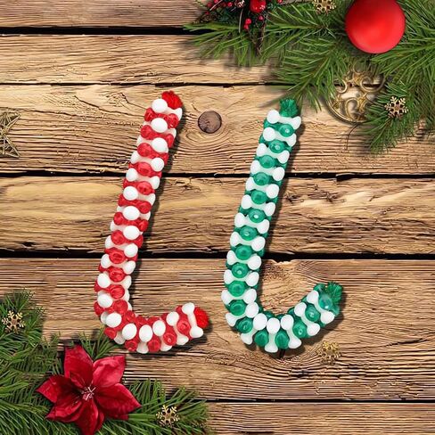 خرز Adiornchse لعيد الميلاد ثلاثي الشكل 2000 قطعة من الخرز البلاستيكي للحرف اليدوية للعطلات للأطفال خرزة حمراء وبيضاء لحرف قصب الحلوى مجموعة صنع الزينة in Kuwait