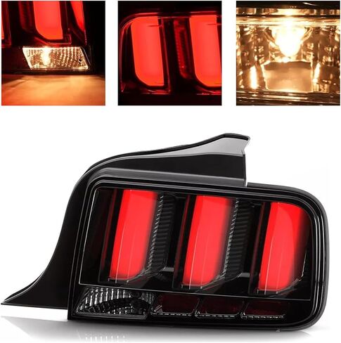 LED Sequential Tail Lights For 2005-2009 Ford Mustang, Smoked Black Tube Tail Lamp Red Brake Lights (Left + Right) in Saudi Arabia