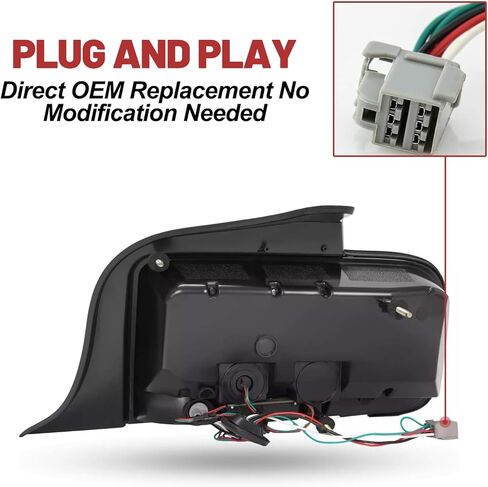 LED Sequential Tail Lights For 2005-2009 Ford Mustang, Smoked Black Tube Tail Lamp Red Brake Lights (Left + Right) in Saudi Arabia