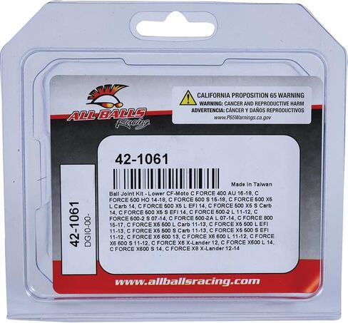 مجموعة وصلات كروية جديدة من All Balls Racing (42-1061) متوافقة مع/بديلة لـ CF-Moto C FORCE 400 AU 2016-2018، C FORCE 500 X5 L Carb 2014، C FORCE X5 500 L EFI 2011-2013، متعددة in Saudi Arabia