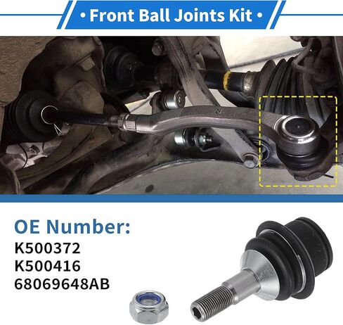 2 Pcs Front Lower Ball Joints for Jeep Grand Cherokee 2011-2021 Suspension Ball Joint Kit No.K500372/K500416/68069648AB in Saudi Arabia
