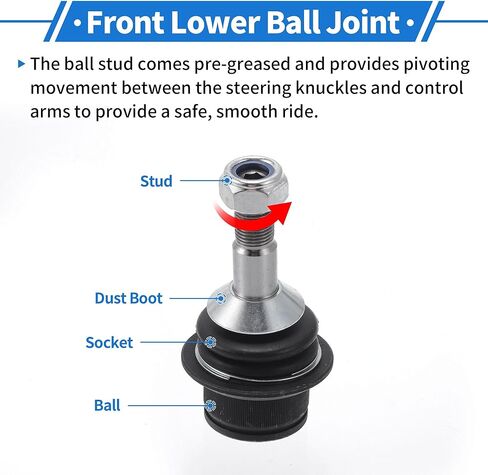 2 Pcs Front Lower Ball Joints for Jeep Grand Cherokee 2011-2021 Suspension Ball Joint Kit No.K500372/K500416/68069648AB in Saudi Arabia