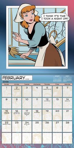 Disney Princess Calendar 2026 Mini Size - Deluxe 2026 Classic Princesses 7" x 7" Wall Calendar Bundle with Over 100 Reminder Stickers (Walt Disney Gifts, Office Supplies) in Saudi Arabia