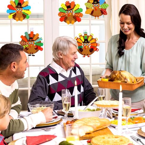 Fancy Land Thanksgiving Crafts DIY Turkey Wreath Craft Kit Thanksgiving Activities Fall Autumn Foam Stickers Art Projects for Kids Holiday Party Favors 12 Sets in Saudi Arabia
