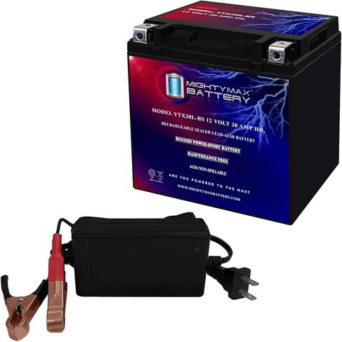 Mighty Max Battery YTX30L-BS Replacement Battery for Arctic Cat 700 Wildcat Sport 15 + 12V 4Amp Charger in Saudi Arabia