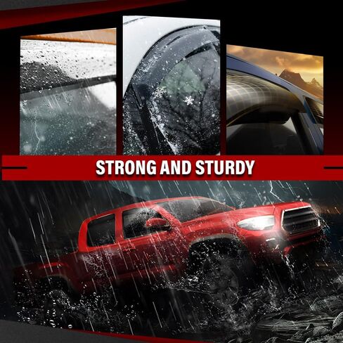 in-Channel Window Visors Rain Guards Side Wind Deflector Compatible with Chevy Silverado GMC Sierra 1500 Crew Cab Only 2007-2013, Avalanche 2007-2013, 2500 HD & 3500 HD/GMC Yukon XL 2007-2014 Smoke in Saudi Arabia