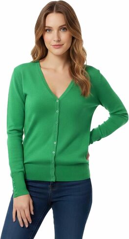 Allsense Women's Long-Sleeve Lightweight V-Neck Cardigan Sweater in Kuwait