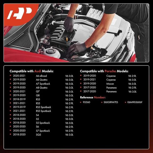 A-Premium Iridium Platinum Spark Plugs Compatible with Audi Q7, A6 allroad, A6 Quattro, A7 Sportback, Q8, A8 Quattro, RS5 Sportback, S4, S5 Sportback, S6 & Porsche Cayenne, Macan, 2.9L 3.0L, Pack of 6 in Saudi Arabia