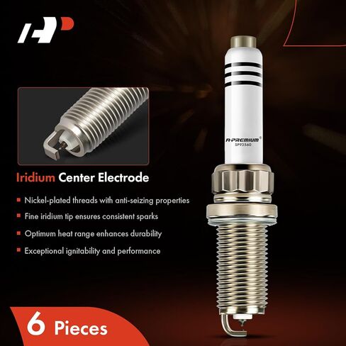 A-Premium Iridium Platinum Spark Plugs Compatible with Audi Q7, A6 allroad, A6 Quattro, A7 Sportback, Q8, A8 Quattro, RS5 Sportback, S4, S5 Sportback, S6 & Porsche Cayenne, Macan, 2.9L 3.0L, Pack of 6 in Saudi Arabia