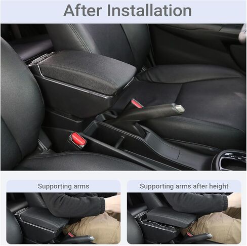 Compatible with Toyota Yaris Armrest Yaris IA Sedan, Adjustable Car Center Console Interior Accessories, Dual USB Chargers,Leather Car Seat Arm Support, Easy Installation (Yaris iA Sedan) in Saudi Arabia