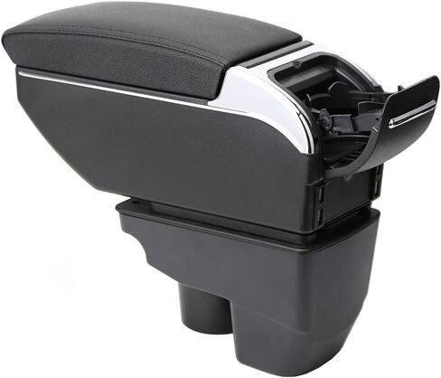 Compatible with Toyota Yaris Armrest Yaris IA Sedan, Adjustable Car Center Console Interior Accessories, Dual USB Chargers,Leather Car Seat Arm Support, Easy Installation (Yaris iA Sedan) in Saudi Arabia