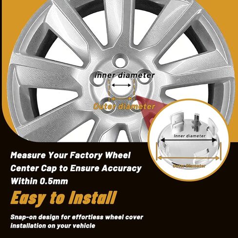 4Pcs 3.31in / 84mm Car Wheel Center Caps for 6030K85 CLG325 Chrome Outer 3.31 in, Inner 3.13 in Snap-On Hub Caps in Saudi Arabia