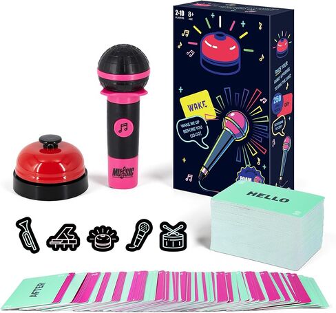 Party Game-Ultimate Music Trivia Challenge for 2-10 Players,New Music Version of Family Card Game,125 Lyric Cards, Microphone & Games Board,Perfect for Adults & Music Lovers Games Night in Saudi Arabia