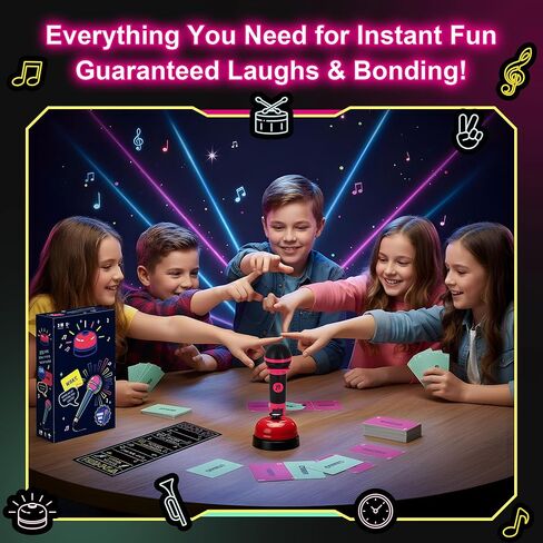 Party Game-Ultimate Music Trivia Challenge for 2-10 Players,New Music Version of Family Card Game,125 Lyric Cards, Microphone & Games Board,Perfect for Adults & Music Lovers Games Night in Saudi Arabia
