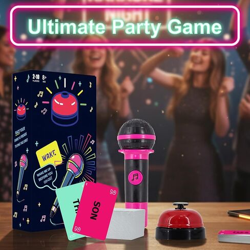 Party Game-Ultimate Music Trivia Challenge for 2-10 Players,New Music Version of Family Card Game,125 Lyric Cards, Microphone & Games Board,Perfect for Adults & Music Lovers Games Night in Saudi Arabia
