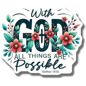 with God All Things are Possible Magnet Matthew Car Magnet 19 26 Inspirational Christian Decor Faith Quote Refrigerator Magnet - AAMT1677 in Kuwait