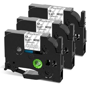 Black Label Tape TZe-335 Replacement for Brother TZe Tz Tape 12mm 0.47 Laminated White on Black TZ335，Work with Brother P Touch PT-D210 D220 H110 D600 Label Maker，4-Pack in Kuwait