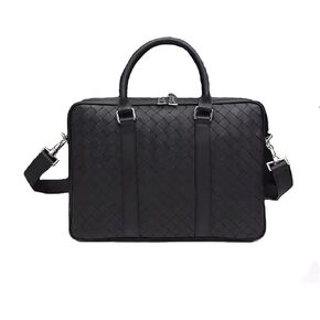 Briefcases for men Calfskin Briefcase Men Laptop Bag Business Leather Woven Handbag or Cross-Body Classical in Saudi Arabia