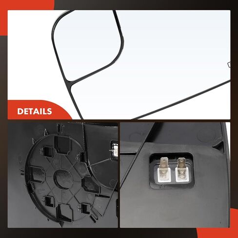 A-Premium Front Left Driver Side Heated Mirror Glass with Backing Plate Compatible with Dodge Ram 1500 2500 3500, 2005 2006 2007 2008 2009 - Exterior Side View Flat Mirror, Replace # 5161011AA in Saudi Arabia