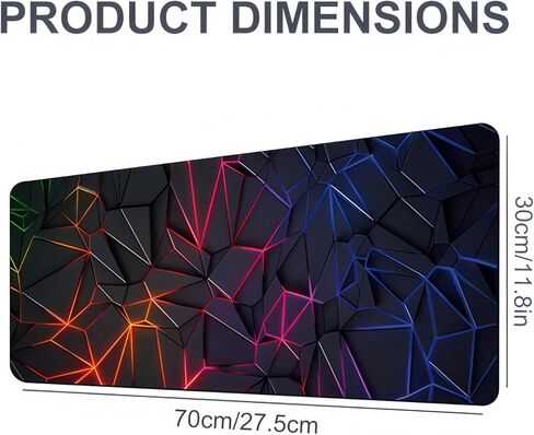 3D Illusion Geometric Large Mouse Pad 27.5x11.8 Inches with Geometric Design, Multi-Functional Desk Mat for Office and Gaming in Saudi Arabia