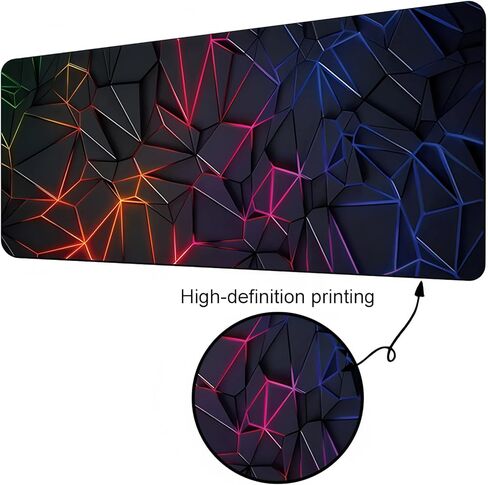 3D Illusion Geometric Large Mouse Pad 27.5x11.8 Inches with Geometric Design, Multi-Functional Desk Mat for Office and Gaming in Saudi Arabia