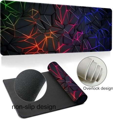 3D Illusion Geometric Large Mouse Pad 27.5x11.8 Inches with Geometric Design, Multi-Functional Desk Mat for Office and Gaming in Saudi Arabia
