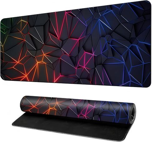 3D Illusion Geometric Large Mouse Pad 27.5x11.8 Inches with Geometric Design, Multi-Functional Desk Mat for Office and Gaming in Saudi Arabia