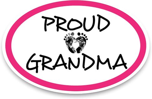 ملصق مغناطيسي بيضاوي باللونين الأبيض والأسود من Magnet Me Up Proud Grandma، مقاس 4x6 بوصة، مغناطيس سيارات عالي التحمل لشاحنة السيارة وسيارات الدفع الرباعي in Saudi Arabia