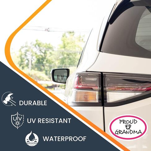 ملصق مغناطيسي بيضاوي باللونين الأبيض والأسود من Magnet Me Up Proud Grandma، مقاس 4x6 بوصة، مغناطيس سيارات عالي التحمل لشاحنة السيارة وسيارات الدفع الرباعي in Saudi Arabia