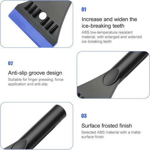 Car Windshield Ice Scraper, Vehicle Window Snow Sweeper to Remove Ice, Frost, Automotive Windshield Frost Removal Tool with Ergonomic Handle, Universal for Truck SUV Van (Blue) in Kuwait